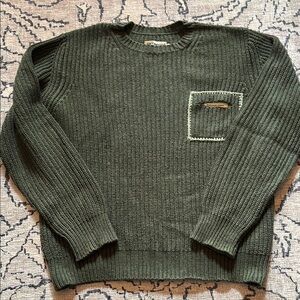 Tretorn Green Crewneck Sweater Ribbed Knit Timeless Design